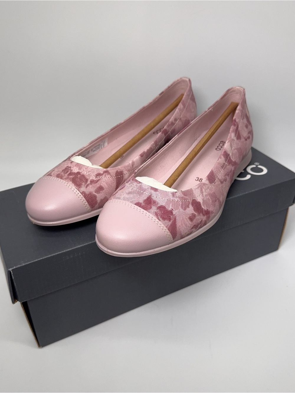 ecco 271733 Pink Dusty Rose Floral Women Touch Ballerina 2.0 Violet Ice Shoes 38